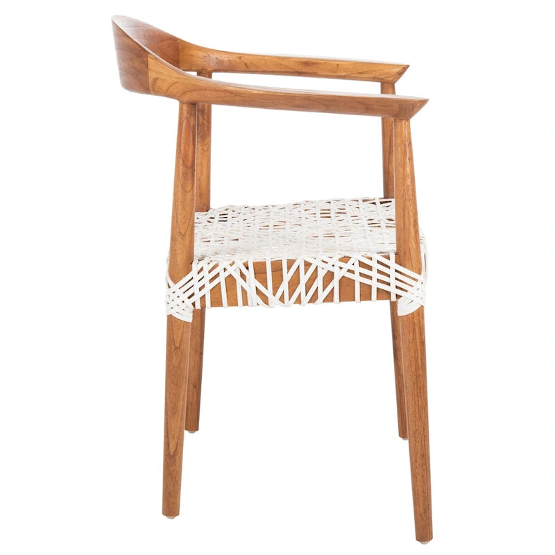 Leather Woven Accent Chair - 25 W x 20.9 L x 30.9 H - 25Wx21Dx31H