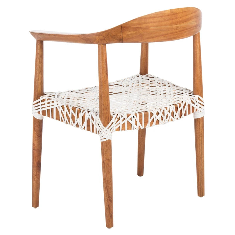 Leather Woven Accent Chair - 25 W x 20.9 L x 30.9 H - 25Wx21Dx31H