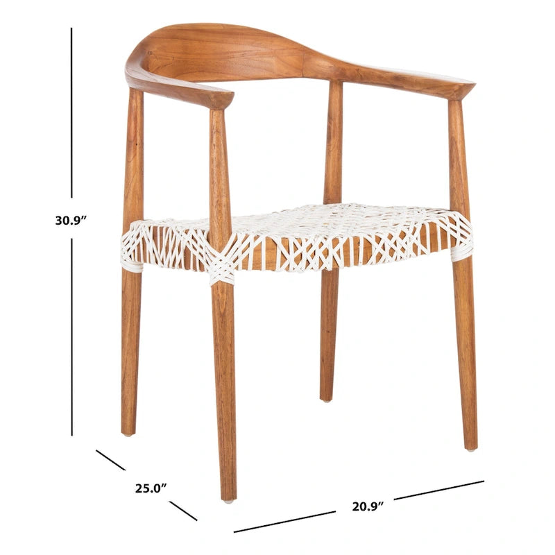 Leather Woven Accent Chair - 25 W x 20.9 L x 30.9 H - 25Wx21Dx31H