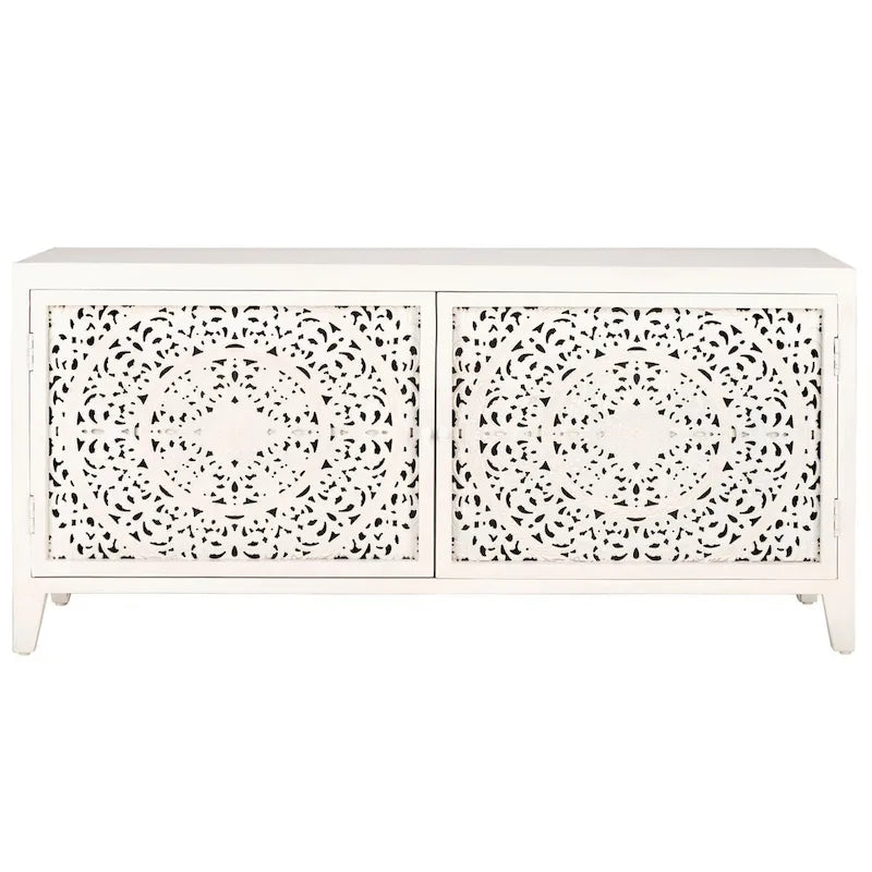 2-Shelf 2-Door Media Stand (Fits Up To A 60 Flatscreen TV) - 55 In. W x 15 In. D x 26 In. H - 55Wx15Dx26H