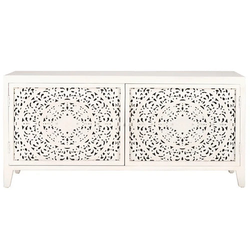 2-Shelf 2-Door Media Stand (Fits Up To A 60 Flatscreen TV) - 55 In. W x 15 In. D x 26 In. H - 55Wx15Dx26H