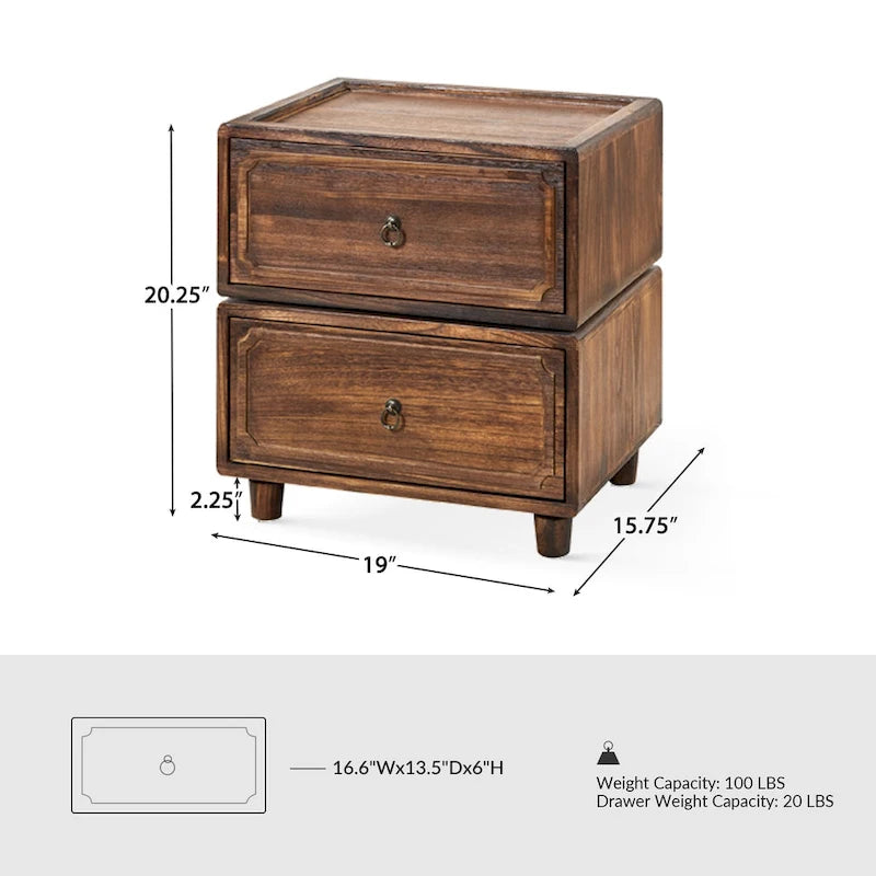 Transitional 2 - Drawer Nightstand with Multiple Configurations by