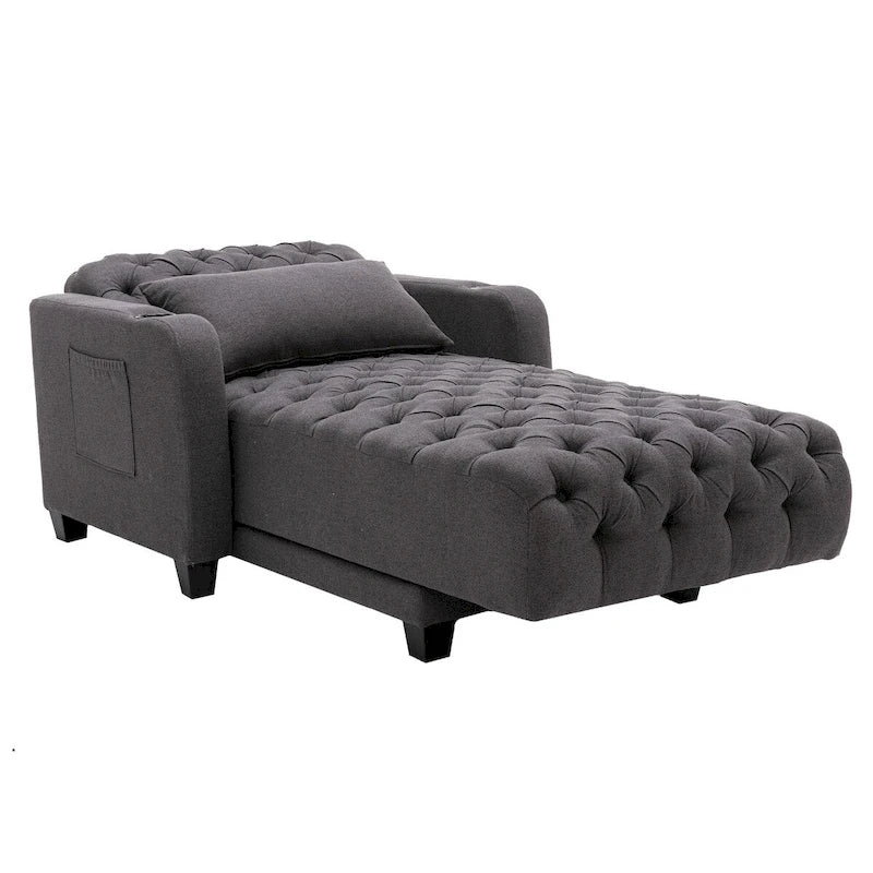 Tufted Reclining Chaise Lounge