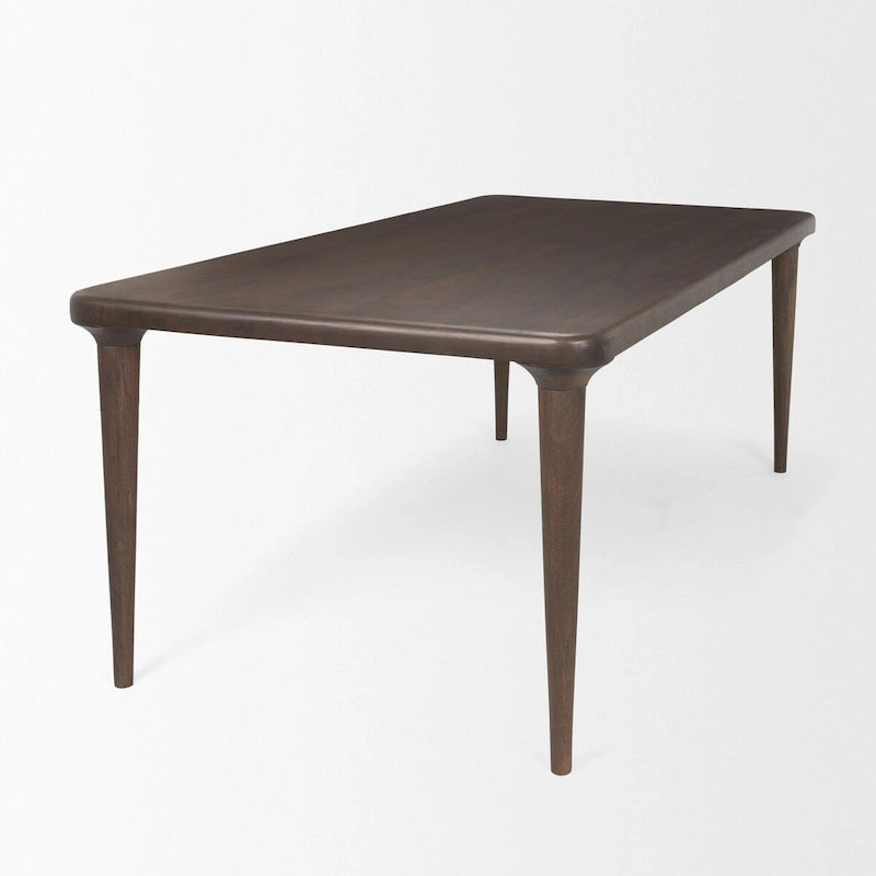 Medium Dark Brown Rectangular Solid Wood Table
