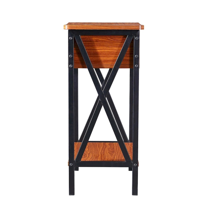 Flip Top End Table Side Table with Storage Shelf