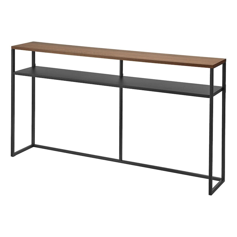 Long Console Table - Two Styles, Steel, Shelf, Holds 11 lbs - L 8.07 x W 49.61 x H 25.59 inches