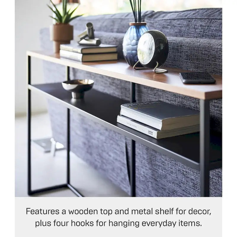 Long Console Table - Two Styles, Steel, Shelf, Holds 11 lbs - L 8.07 x W 49.61 x H 25.59 inches