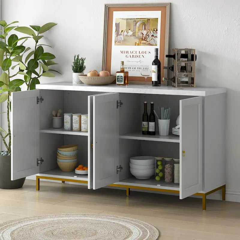 Sideboard with Extra Large Storage Space and Metal Handles