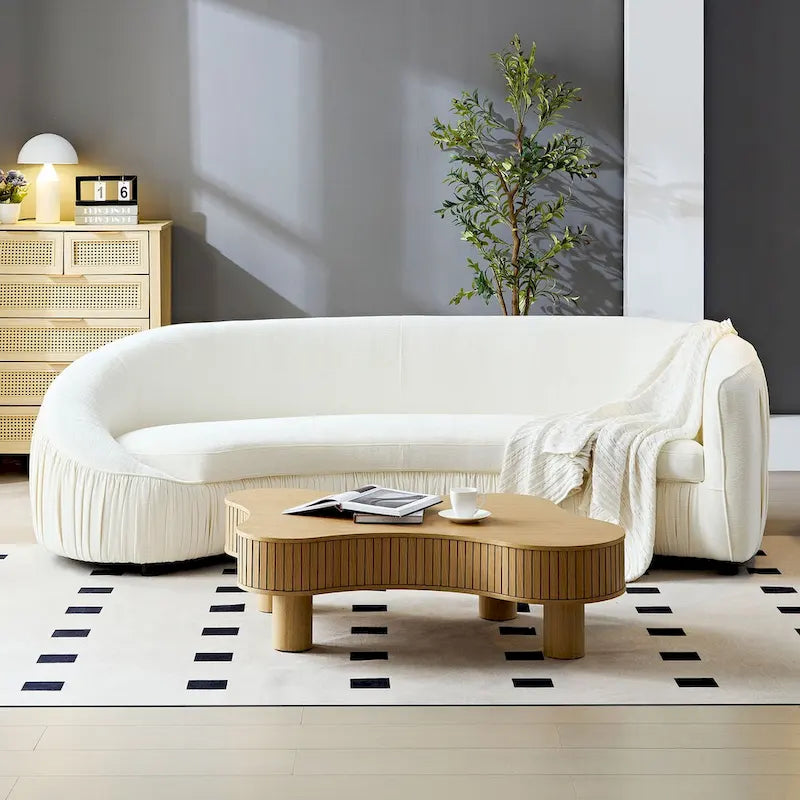 Modern geformtes, geschwungenes 4-Sitzer-Stoffsofa