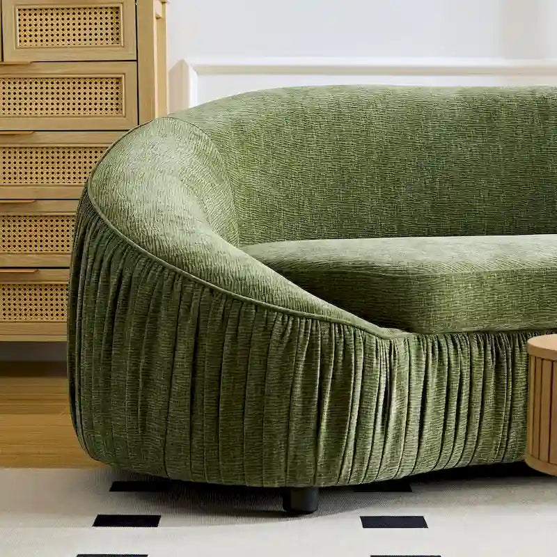 Modern geformtes, geschwungenes 4-Sitzer-Stoffsofa